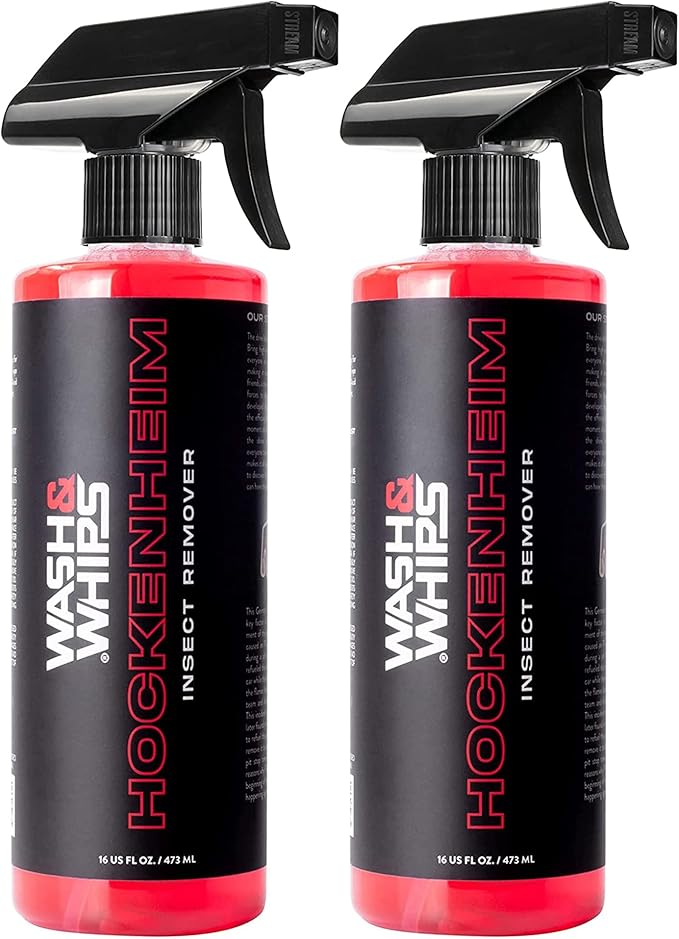 WASH&WHIPS Hockenheim Insect Remover - for Droppings & Grease for Car Detailing, RVs, Trailers, Airplanes Professional Strength Dissolves without Scratching, 16 fl oz (2pk)