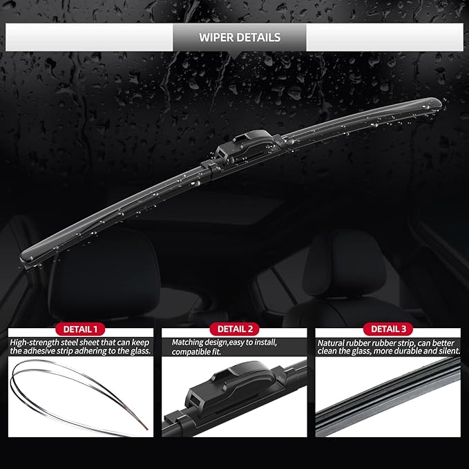 Replacement for BMW X6 2014-2019 Windshield Wiper Blades, 3 Pieces of Car Front and Rear Window Wiper Blades for BMW X6 2014 2015 2016 2017 2018 2019