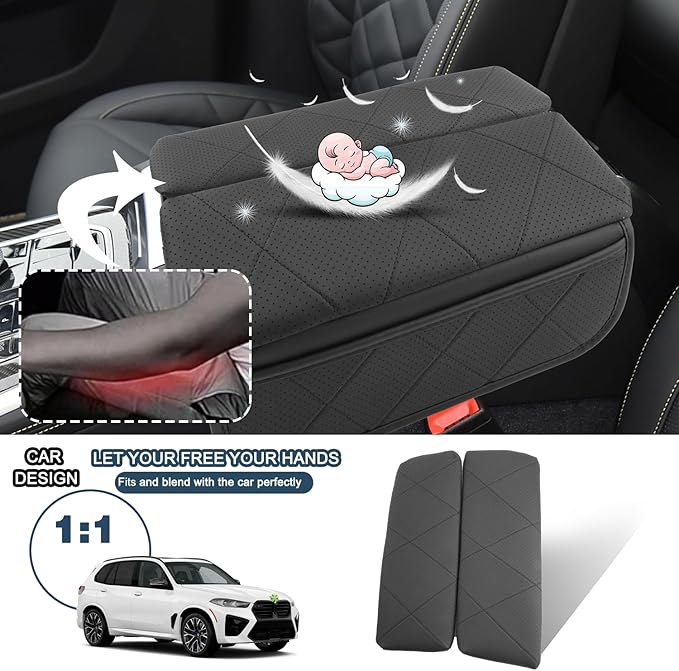 Ruiya BMW X5/X6/X7 Armrest Cover,for BMW X5/X6/X7 Accessories Center Console Cover Comfy Thicken Armrest Lid Cover Compatible with (2019~2026) BMW X5 G05/(2020~2026) BMW X6 G06/(2019~2026) BMW X7 G07