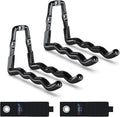 3-H Heavy Duty Garage Hooks 4 Pack, One-Piece Construction Garage Wall Hooks, Garage Hanger & Organizer Wall Mount for Ladders, Bikes, Chairs, WeedEaters, Shovels, Garden Tools (Black)