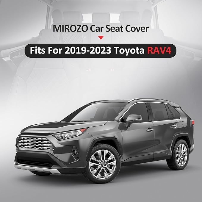 MIROZO Seat Covers for rav4,Waterproof Car Seat Covers Faux Leather Seat Cover Full Set Fit for 2019-2025 Toyota RAV 4 Non-Hybrid (Not for Adv & TRD-Off,Black)