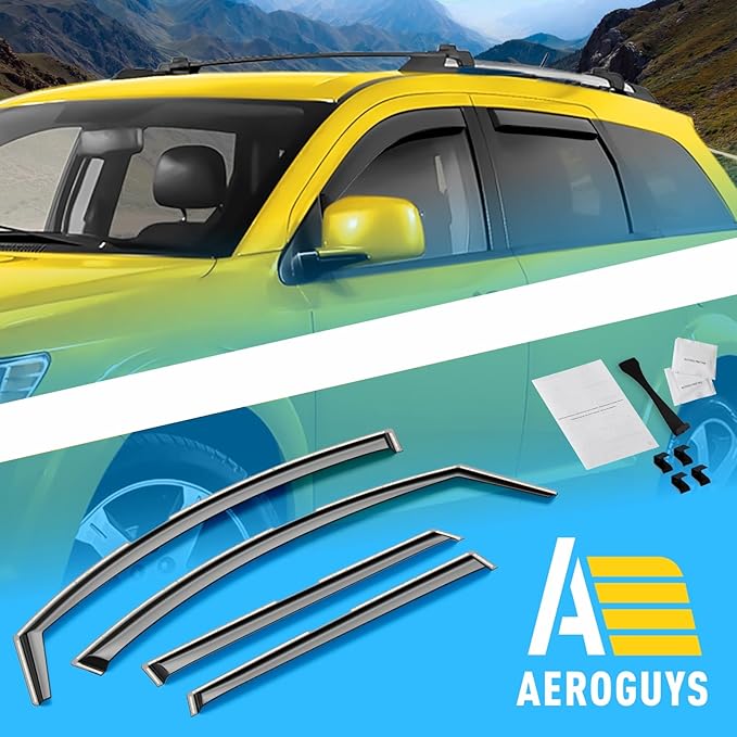 Extra Durable Window Deflectors in-Channel Window Visors Rain Guards Fit for Dodge Journey 2009-2020, Sun Visors, Wind Vent for Shades, Exterior Car Accessories - 4 pcs. AG0897