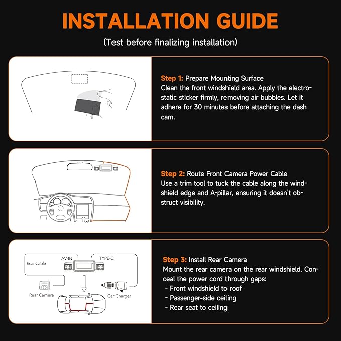 360° Dash Cam Front and Rear Inside, 4 Channel FHD 4 * 1080P, Wi-Fi GPS Voice Control Car Camera, Front 2K+1080P*2 Dash Camera for Cars, with 64GB SD Card, Night Vision, 24H Parking Mode(N300)