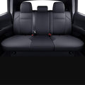 LUCKYMAN CLUB Rear Seat Covers Custom Fit for 2016-2023 Tacoma Crew Cab with Faux Leather (Black Rear)