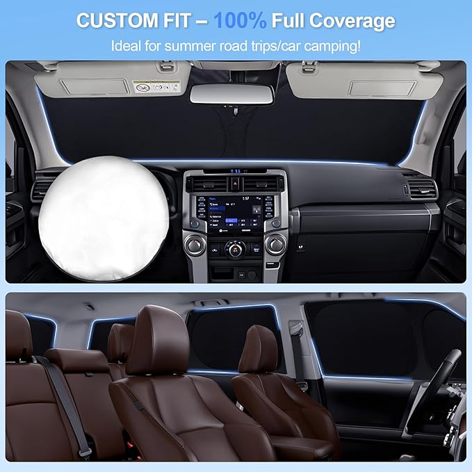 6pcs Car Window Shades for Nissan Altima 2019-2025 Accessories,Windshield Side Rear Full Sunshade,Sun Visor UV Blocking, Privacy Protection and Blackout for Camping Outdoor