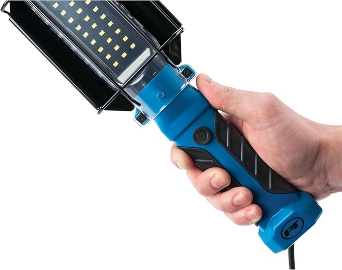 Performance Tool W2237 25' 18GA 1,000 lumen 120V LED Drop Light with Extra Built in 120V Outlet, 1 Pack