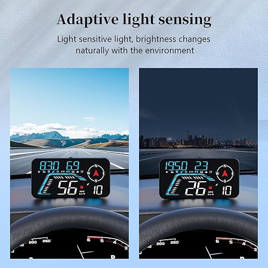 Head Up Display G12, A Car Head Up Display with Multifunctional Mileage Display, Suitable for All GPS Speedometer Models, USB Plug and Play, Easy Installation