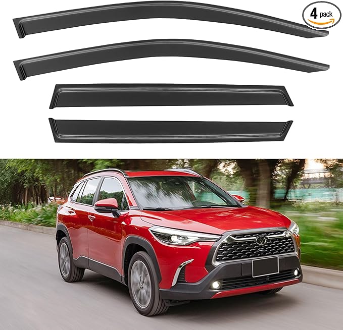 Window Visors Rain Guards for 2022 2023 2024 2025 Toyota Corolla Cross, Out-Channel Window Vent Wind Deflectors Visors Shades for 22 23 24 25 Corolla Cross L LE XLE