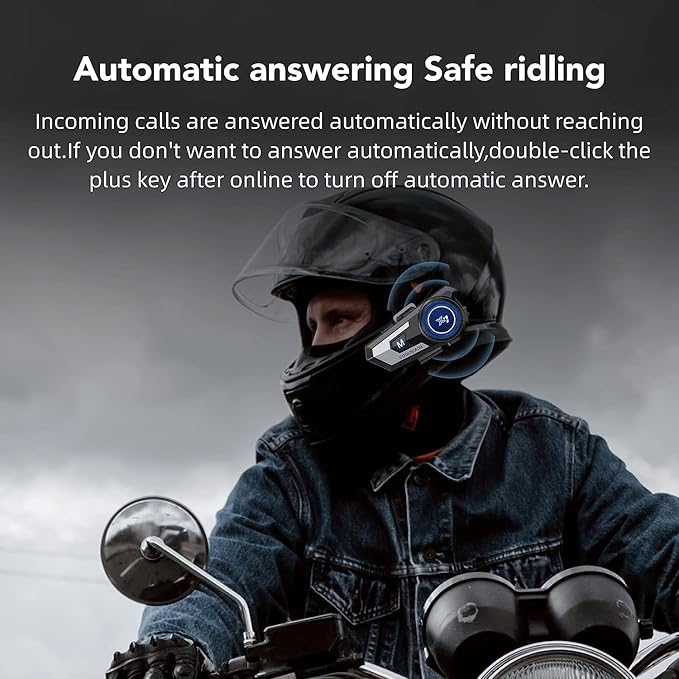 Motorcycle Helmet Bluetooth Headset,Sking Earphone,CVC Noise Cancellation Stereo Music Automatic answering,90 Hours Playing time High Sound Bluetooth Motorcycle Helmet Ultra-Thin