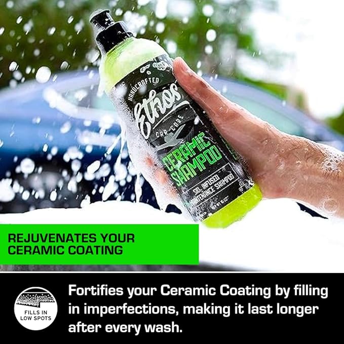 Ceramic Car Shampoo - Car Wash For Ceramic Coatings - Car Wash Soap - Adds Hydrophobic Protection | Enhances Coatings, Waxes Or Sealants | Incredible Shine