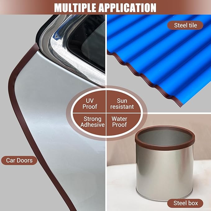 Rubber Edge Trim, Flexible Edge Trim for Sharp Edge, 1/16" U Channel Edge Protector, Self Adhesive Edge Guards for Car Doors and Sheet Metal Parts, 20Ft, Brown Color