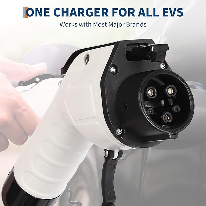 Level 2 EV Charger, 40A 240V Voltage, NEMA 14-50 Plug, 25ft Cable, Adjustable Current/Delay Timer, SAE J1772 Listed Portable Electric Car Charger for Indoor/Outdoor Use, WiFi Enabled
