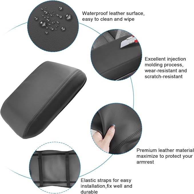 SXCY for 2024 2025 Land Cruiser Armrest Cover for Toyota Land Cruiser 2025 Center Console Cover 2024 2025 Land Cruiser Center Console Cover for 2025 Land Cruiser (Black Line (Thin))