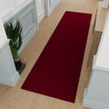 Ottomanson Hallway Runner Rug 1'10" x 12' Non Slip Solid Area Rugs Easy to Clean Laundry Rug Runner Durable & Pet Friendly Floor Carpet Runners for Hallways Entryway Living Room Kitchen, Red