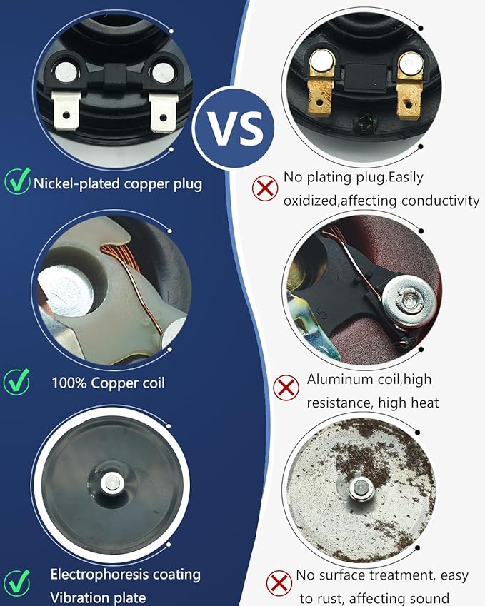 Car Horn Kit for Audi/Volkswagen, 12V Loud Waterproof Auto Horn, High Low Dual Tone 126 Decibel, Replacement for Audi/VW