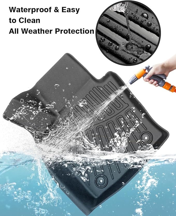 Powerty Floor Mats for 2023 2024 2025 Mazda CX50 CX-50 Accessories All Weather Floor Liner 3D TPE 1st & 2nd Row Floor Mat Heavy-Duty Floor Liners