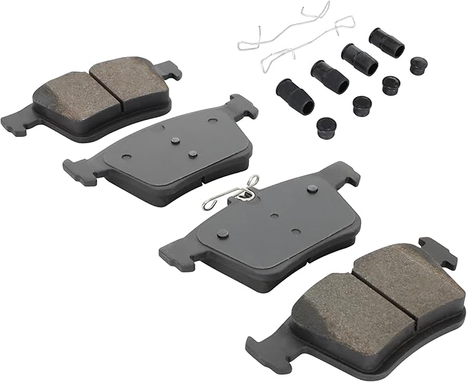Premium Semi-Metallic Rear Brake Pads (1001-1761M) Compatible with 2014-2024 Audi/Volkswagen (A3/A3 Quattro/Golf R/GTI/Jetta/Q3/S3/Tiguan/TT Quattro/TTS Quattro & More)