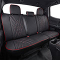 EKR Custom Fit Tacoma Rear Car Seat Covers for Select Toyota Tacoma 2016 2017 2018 2019 2020 2021 2022 2023 Access Cab - Second Row Only,Leather (Black with Red Trim)