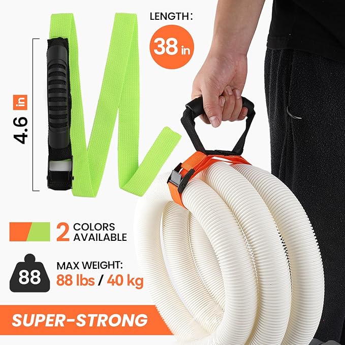 Heavy Duty Storage Straps with Handle and Easy Adjustable Steel Black Lock Slider Buckles,Extension Cord Strap for Cords Pool Hoses Ropes and Garden Hose (3 Pack)