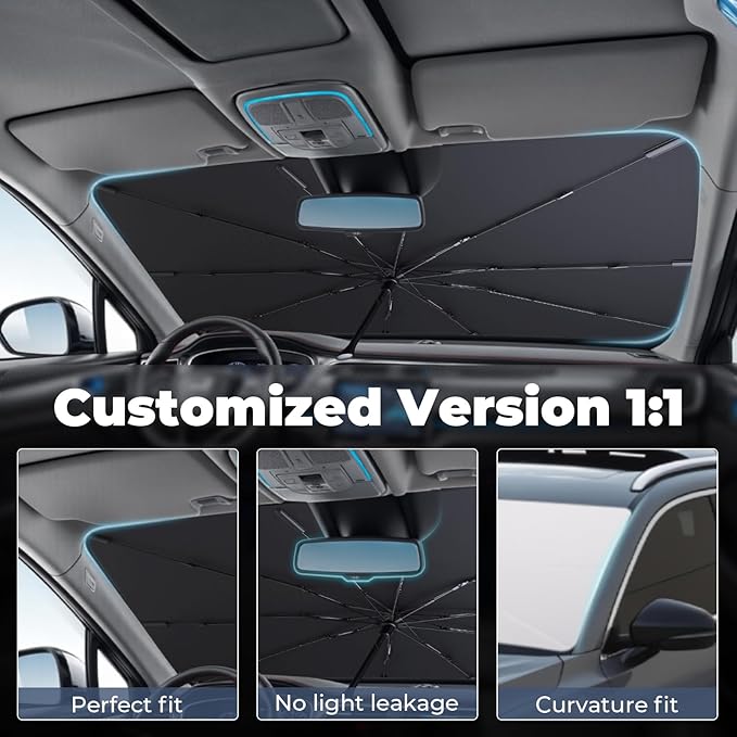 Windshield Sun Shade Umbrella: for Honda HR-V-2023-2024 2025 - Front Custom Car Window Shades - Foldable HRV Sunshades Block UV Keep Cool