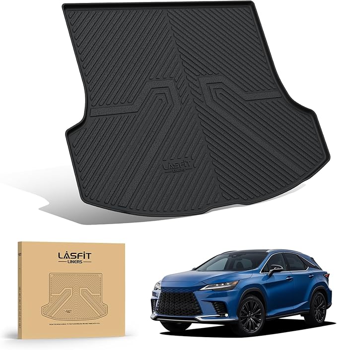 LASFIT Trunk Mat for Lexus RX/RX350/RX350h/RX500h 2025 2024 2023, All Weather TPE RX 350 Cargo Mats Custom Fit for Lexus RX350 Cargo Liner Front & Rear Trunk Liner, Black, Easy to Clean