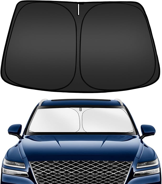 ARISMOTOR Windshield Sun Shade for Genesis GV80 2021-2025, Custom Fit Foldable Front Window Sunshade Sun Visor Protector, Block UV Rays Keep Your Car Cooler