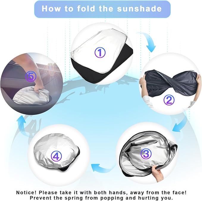 SXCY for 2017-2025 2026 Kia NIRO Windshield Sunshade for 2023-2026 Kia NIRO Accessories 2021-2024 2025 2026 NIRO EV Sunshade Foldable Sun Shield 2023-2025 2026 NIRO PHEV Sun Shade Block UV Rays