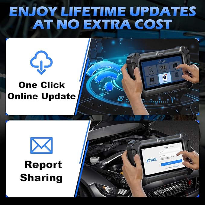 XTOOL D5 Car Code Reader and Reset Tool, Engine ABS SRS Transmission Car Diagnostic Tool with EPB Service, ABS Bleed, Throttle Relearn, Clear Check Engine Light Code Reader with 9 Resets, Free Update