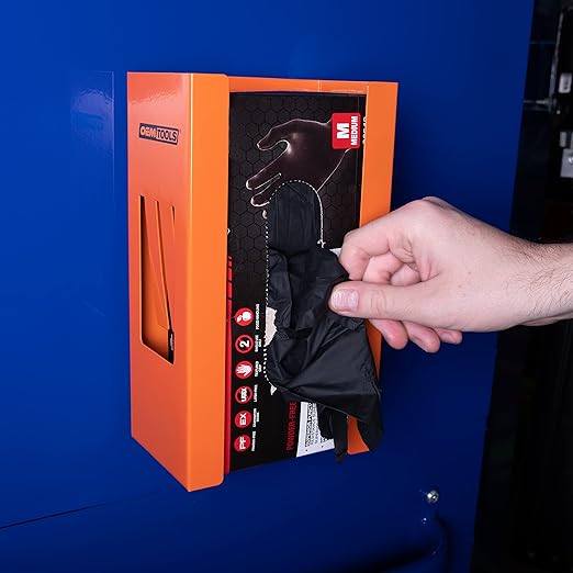 OEMTOOLS 23126 Orange Magnetic Glove Dispenser, Disposable Gloves Box Holder, Magnetic Glove Box Holder for Wall Mount