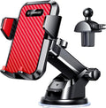 VANMASS 【2025 Strongest & Military-Grade Car Phone Mount 【Patent & Safety】 Ultimate Cell Phone Holder Best Handsfree Stand for Dash Windshield Vent for iPhone 16 Pro Max 15 14 Android & Truck, Red