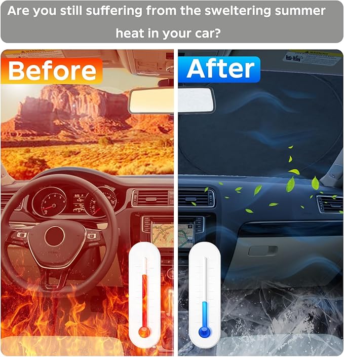 INSAUTO for RX 2025 Windshield Sun Shade Sunshade Custom-fit for Lexus RX SUV 2016-2022 2023 2024 Windshield Cover Front Window 4-Layers Sun Visor Foldable Blocks UV Rays Shield Keep Your Car Cooler