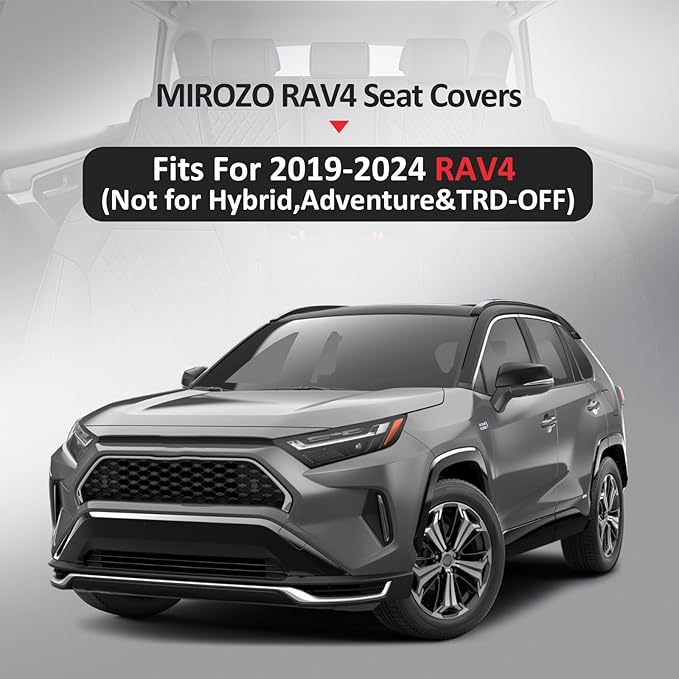 MIROZO Seat Covers for Rav4,Non-Hybrid Toyota RAV4 Seat Covers Car Seat Cover Compatible with 2019-2025 Toyota RAV4 LE,XLE,XLE Premium,Limited (Black and Red,Not for Hybrid,Adventure&TRD-Off)