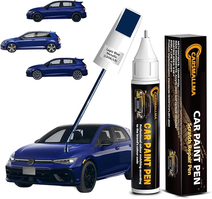 LD5K/L9 Lapiz Blue Metallic Car Touch Up Paint for Volkswagen, Color Accurate Car Paint Scratch Repair Pen Kit Quick & Easy Fix Vehicle Chips and Automotive Nicks Scuff