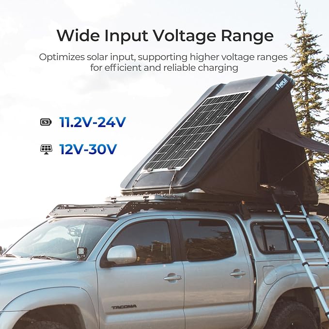 Renogy 12V 40A DC to DC Charger with MPPT & Solar Input - 670W Dual Charging Car Battery Chargers for RV Marine Camping Compatible with LiFePO4, Gel, Flooded, and Sealed Lead Acid Batteries
