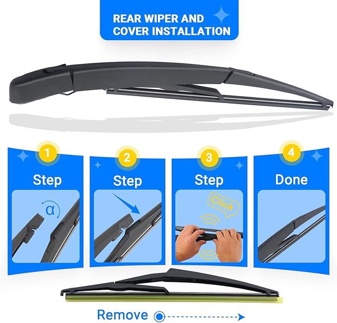 Windshield Wiper Blades Replacement for Nissan Rogue Sport 2017 2018 2019 2020 2021 2022 Original Factory Quality Front Rear Wipers Blade Set for My Car - 28" 18" 12" (Pack of 3)