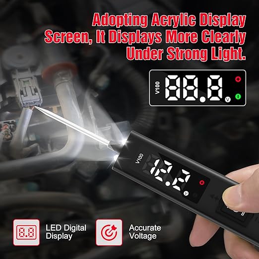 Power Circuit Probe Tester,OBDMONSTER V100 Circuit Tester, 0-80V DC Test Light Automotive Short Circuit Finder, Auto Electrical Circuit Tester, Car Fuse Tester, Automotive Tool