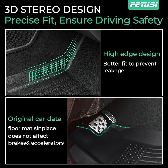 Floor Mats Fit for Toyota Tacoma 2024 2025 Double Cab (Not fit Hybrid),All Weather Floor Liner for Tacoma TPE Custom Fit Car Mats Front&Rear 2 Row Tacoma Accessories Car Mats,Black