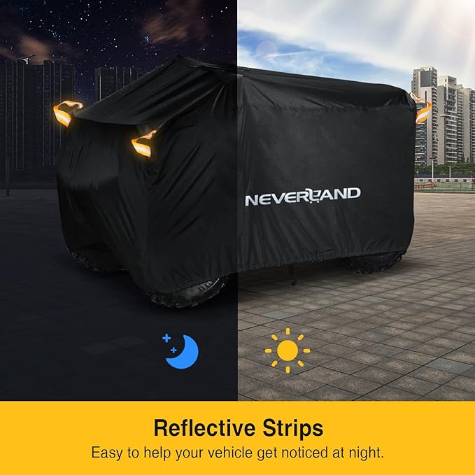 NEVERLAND ATV Cover Waterproof Heavy Duty 4 Wheeler Cover Quad Cover All Season Weather Proof Outdoor UV Protection for Polaris Yamaha Suzuki Honda (Black XLarge)