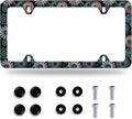 Mandala Flower License Plate Frame License Plate Stainless Steel Parts Funny License Plate Decorative with Screws Size 12.3" x 6.3" for Men Women