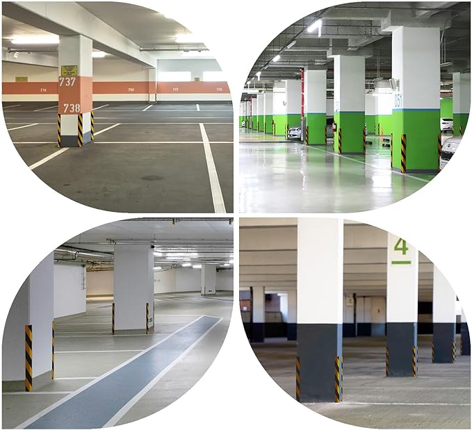 2pcs Garage Wall Guards Wall Protector Cover Yellow and Black Foam Wall Corner Guard for Parking Garages (Yellow+Black)