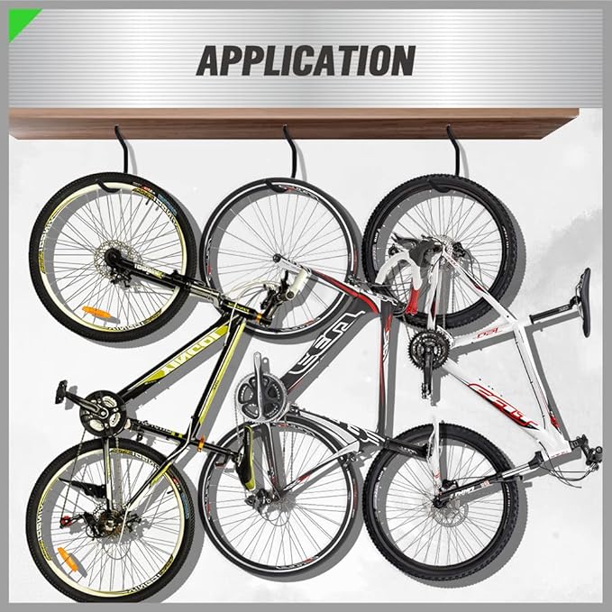 SWANLAKE 6 Pack Heavy Duty Bike Hook, 6 inches, Capacity 100 LBS, Bike Hooks for Garage Wall and Bike Hooks for Garage Ceiling