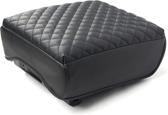 KMMOTORS F150(2021-2025) Center Console Cover, Thick Armrest Cushion, Funda para consola de coche, Car Interior, Vegan Leather, Armrest Protector (2021~2025, Full Cover Black), F150 Accessories