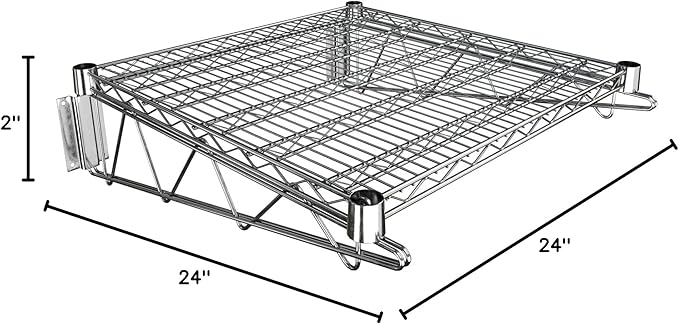 24" x 24" Chrome Wire Wall Mount Shelf