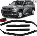 in Channel Rain Guards for 2021 2022 2023 2024 2025 Jeep Grand Cherokee L, Durable Side Wind Deflectors, Smoke Vent Window Visors Shades Shield, 4PCS
