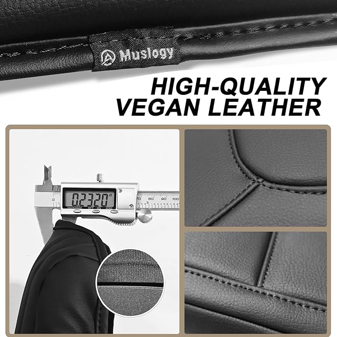 Muslogy Center Console Armrest Cover Compatible with Nissan 2019-2025 Altima Accessories Comfort Armrest Pad Arm Rest Cushion Vegan Leather Protector Black Regular Thick
