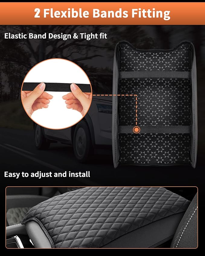 Shademax Custom Fit for Center Console Cover Nissan Pathfinder 2025 2024 2023 2022 2026 Armrest Cushion Pad Cover PU Leather Pathfinder Accessories Anti-Scratch Black