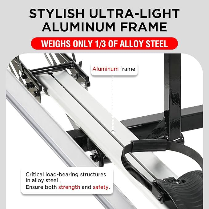 Young Hitch Single 1 Bike Rack with Ramp,100 lbs Capacity E-Bike Carrier Rack for Cars Trucks SUVs Minivans RV, Trailer, Mount Platform Style, Fits Up to 5’’ Fat Tire Bicycle for 2 inch Receiver