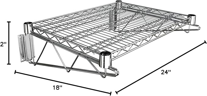18" x 24" Chrome Wire Wall Mount Shelf