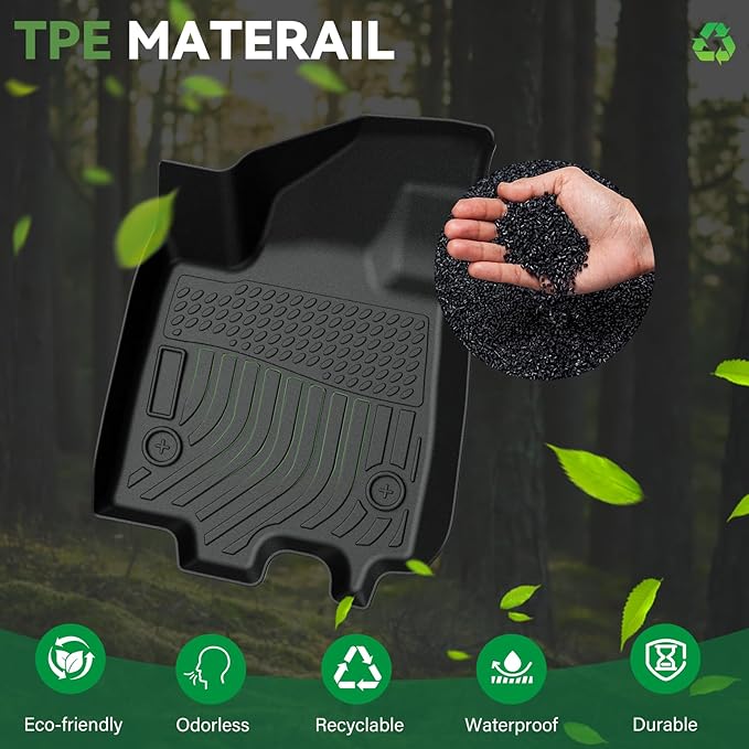 Floor Mats & Cargo Liner Custom Fit for 2024 2025 Chevrolet Chevy Equinox EV (Non Fuel), All Weather TPE Floor Mats for Cars, Car Floor Mats Full Set for Chevrolet Equinox EV Accessories