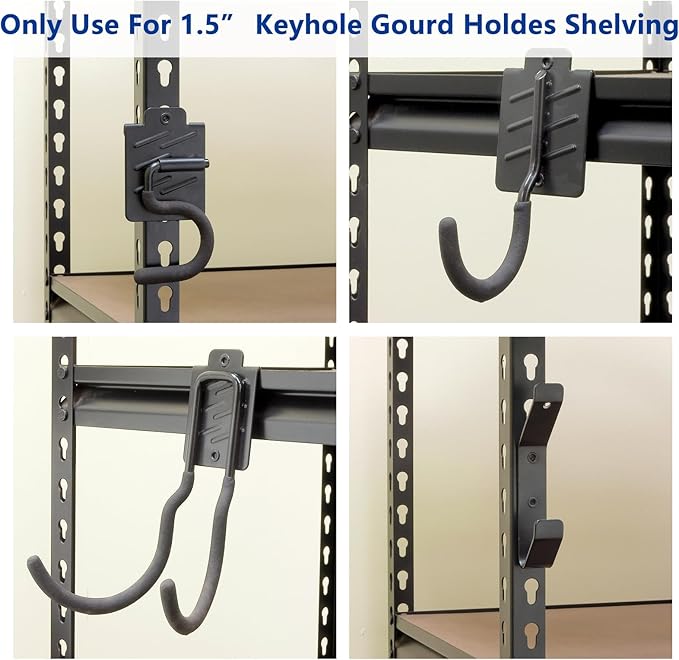 Wallmaster Boltless Shelving Hook Organizer Kit,7 Pcs Adjustable Storage Hanging Accessories for 1.5 inch Keyhole Rack,Garage Heavy Duty Tool Storage System